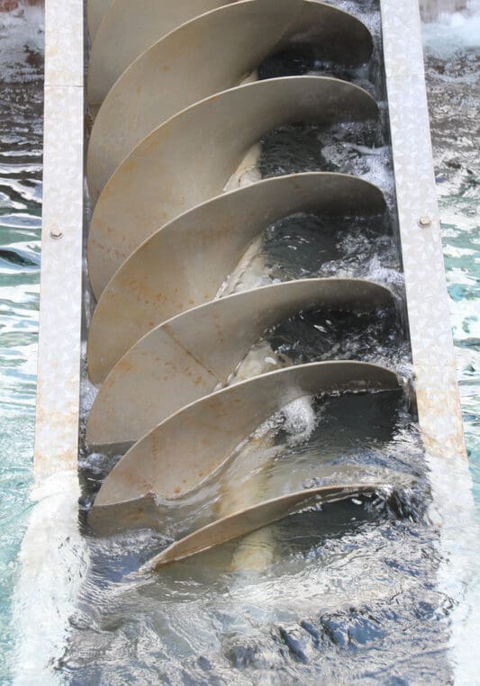 Archimedes Screw used for raising water from one level to another (higher) level. This principle dates back to the time of ancient Greece.